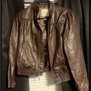 KIDS GAP Dark Brown Leather Jacket
